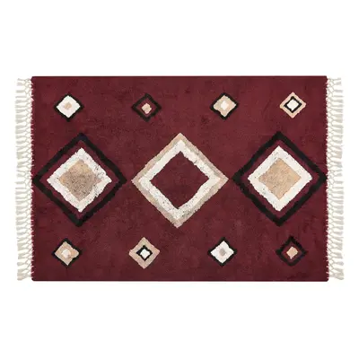 Cotton Area Rug x cm Red SIIRT