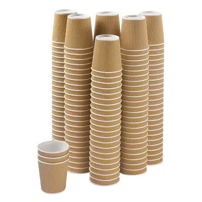 (Pack of 500) Ply Kraft Ripple Insulated Disposable Paper Cups