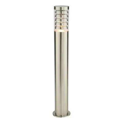 Outdoor Garden Bollard Light 80cm Brushed Steel 9W Outside Path Lamp Post IP44