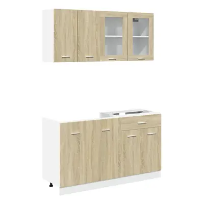 vidaXL Kitchen Cabinet Set Piece Storage Unit Sonoma Oak Engineered Wood