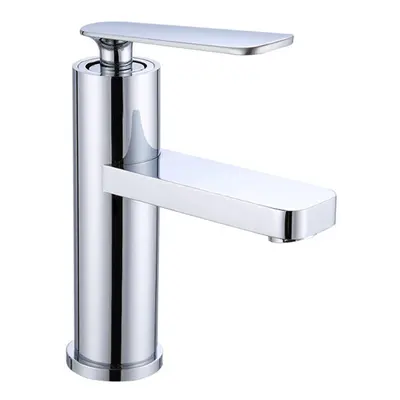 (Silver) Home Kitchen Bathroom Basin Sink Water Faucet Single Handle Hot Cold Mix Faucets Wash T