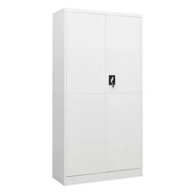 vidaXL Locker Cabinet White Steel Office Furniture Storage Organiser Wardrobe