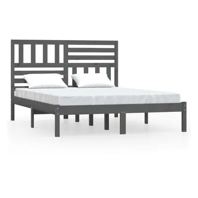 (grey, x cm) vidaXL Bed Frame Bed Base Bedstead Bedroom Mattress Foundation Solid Wood Pine