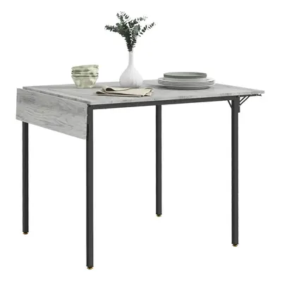 HOMCOM Folding Dining Table, Drop Leaf Table for People, Grey