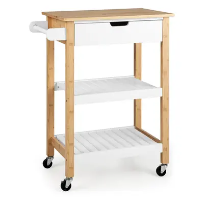 Kitchen Storage Trolley Cart Cupboard Island Shelves W/ Drawer