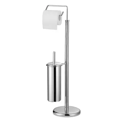 Premier Housewares Chrome Toilet Brush And Roll Holder