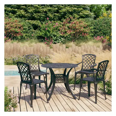 5 Piece Bistro Set Cast Aluminium Black