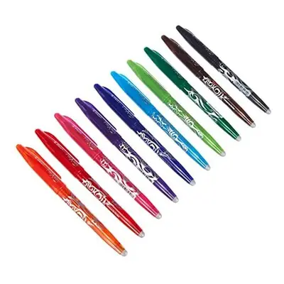 Pilot Frixion BL-FR7 Erasable Rollerball Pen Set, 0.7mm Tip, Assorted Colours, Pens Cap Model (P