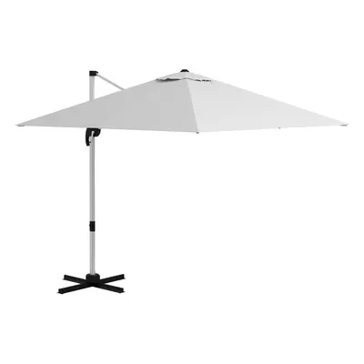 Outsunny x 3(m) Cantilever Roma Parasol Garden Umbrella with Cross Base White