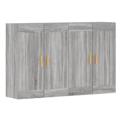 vidaXL Wall Mounted Cabinets Side Cabinet pcs Grey Sonoma Engineered Wood