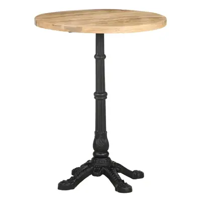 (rough mango wood, round/4 legs) vidaXL Solid Acacia Wood Bistro Table Kitchen Bar Counter Desk 