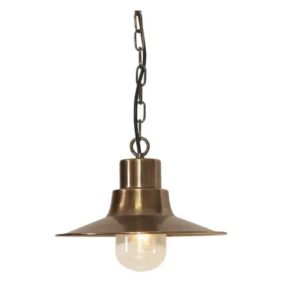 Outdoor IP44 Bulb Hanging Chain Lantern Aged Brass LED E27 100W