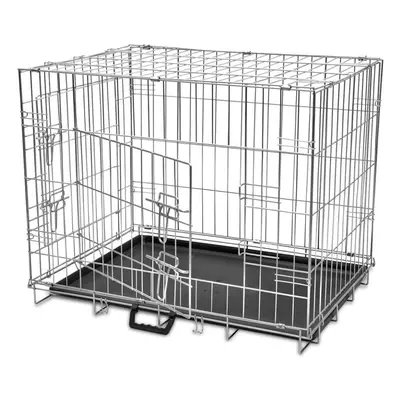 vidaXL Foldable Dog Kennel Metal Puppy House Carrier Crate Enclosure Playpen