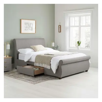 Kingsize Storage Bed Grey Birlea Lancaster 5FT Frame 150cm Drawer Velvet