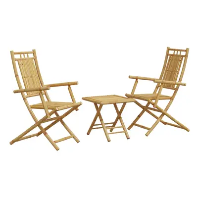 vidaXL Bistro Set Piece Outdoor Bistro Set Garden Table and Chair Bamboo