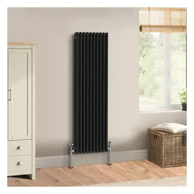 (1500 x 472mm - Triple) Warmehaus Traditional Cast Iron Style Black Radiator Perfect for Bathroo