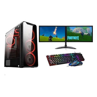 FCS Gaming PC Dual 22" Monitor Setup i7-4770 SSD 1TB 16GB Ram RTX