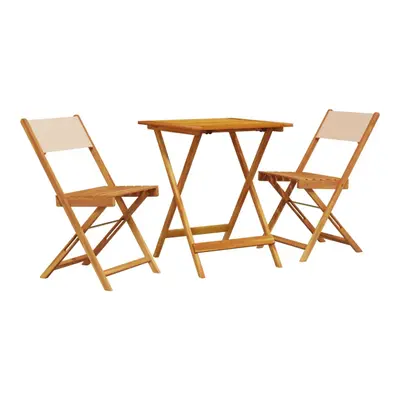 vidaXL Bistro Set Piece Bar Set Balcony set Beige Fabric and Solid Wood