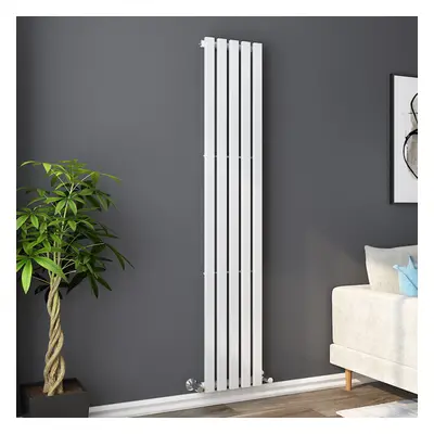 Lulea x 340mm White Single Rectangular Panel Vertical Radiator