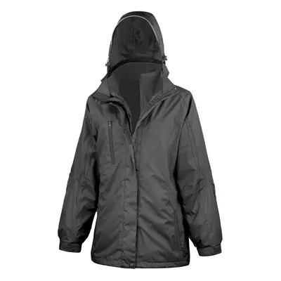 (2XL, Black / Black) Result Womens/Ladies In Softshell Journey Jacket With Hood