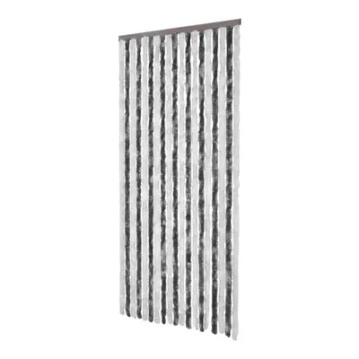 vidaXL Fly Curtain Door Curtain Fly Screen Grey and White 100x230 cm Chenille