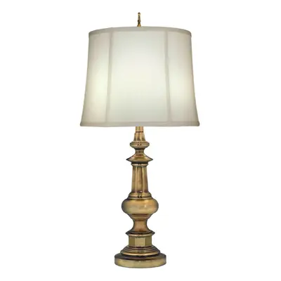 Table Lamp Traditional Zince Cast Ivory Shadow Shade Antique Brass LED E27 60W