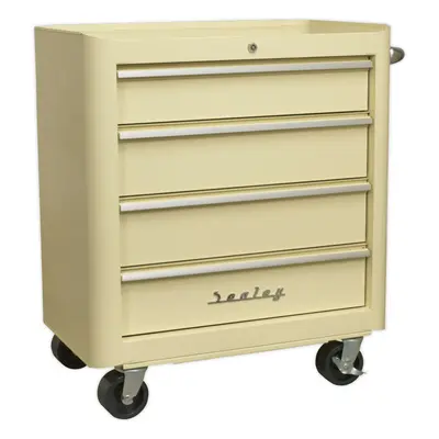 730 x x 825mm Drawer RETRO CREAM Portable Tool Chest Lock Mobile Storage