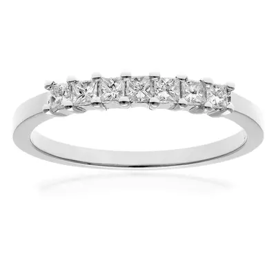 (N) Jewelco London 18ct White Gold Eternity Ring, J/I Certified Diamonds, Princess Cut, 0.33ct