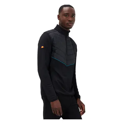 (M, Black) Ellesse Mens Palazzi Quilted Chest Cut & Sew 1/2 Zip Golf Jacket