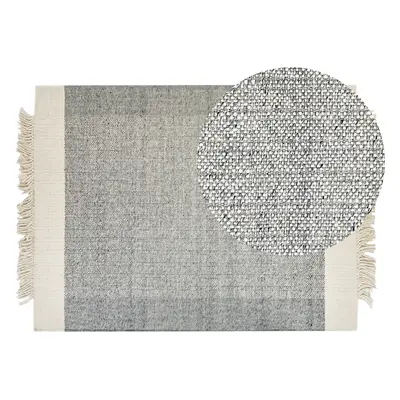 Wool Area Rug x cm Grey and Off-White TATLISU