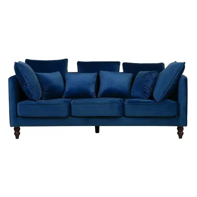 3 Seater Velvet Sofa Blue FENSTAD