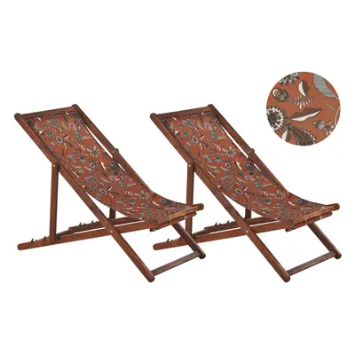 Sun Lounger Wood Dark Brown ANZIO