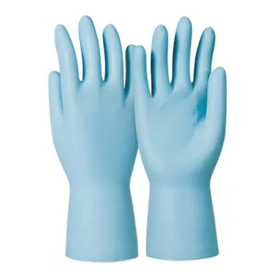 Dermatril Disposable Gloves, Blue, Nitrile, Powder Free, Textured Fingertips, Size 9, Pack of