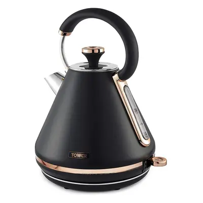 Cavaletto Pyramid Kettle, 1.7 Capacity, Stainless Steel, 3KW, Black and Rose Gold