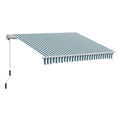 Outsunny Garden Sun Shade Canopy Retractable Awning, x 3(m) Green and White