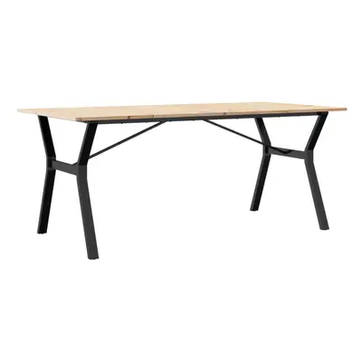 vidaXL Dining Table Kitchen Dinner Table Y-Frame Solid Wood Pine and Steel