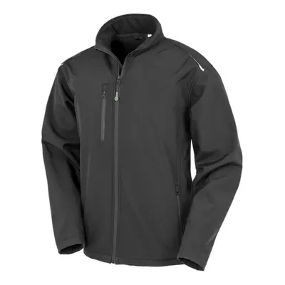 (4XL, Black) Result Genuine Recycled Mens 3-Layer Softshell Jacket