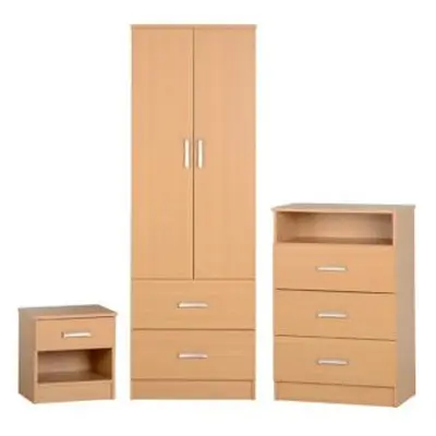 Polar Bedroom Furniture Set Beech MDF Drawer Base With Metal Hinges