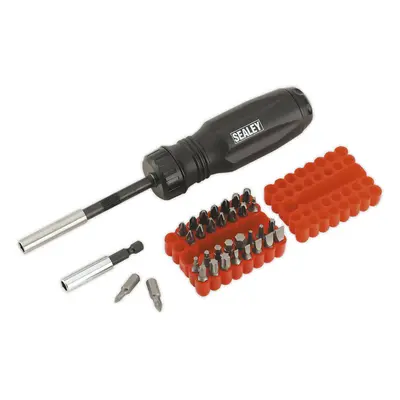 34 PACK Gearless Ratchet Screwdriver Set - Integral Storage - S2 Steel Bits