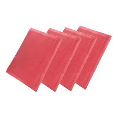 (Red) 4PCS Sound-Absorbing Cotton Foam Acoustic Panel KTV Studio with Adhesive Sticker