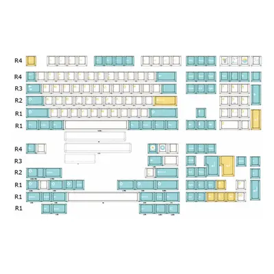 162 Keys Sea Salt Lemon Keycap Set Cherry Profile PBT Five-sided Sublimation Keycaps for Mechani