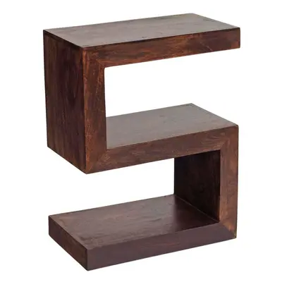 Contemporary Modern Shaped Display Multi Purpose Unit Dark Walnut Solid Wood