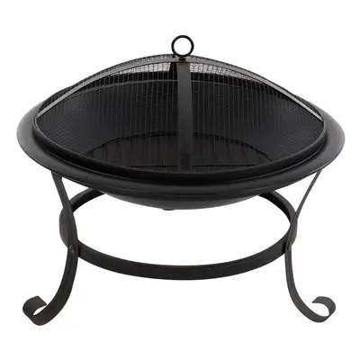 RedFire Fire Bowl Atlanta Black Steel 51cm Patio Fireplace Heater Warmer Stove