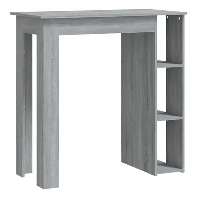 (grey sonoma) vidaXL Bar Table with Shelf Bar High Table Bistro Pub Table Engineered Wood