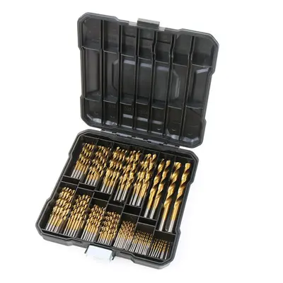 100Pcs HSS Titanium Metric Twist Drill Bits Set 1-10mm For Metal Wood Plastic