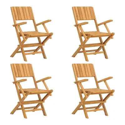 (4 pcs, with armrest) vidaXL Folding Garden Chairs Outdoor Chair Patio Wooden Chair Solid Wood T