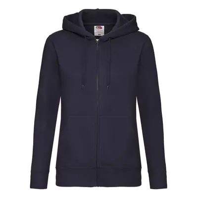 (10 UK, Deep Navy) Fruit of the Loom Womens/Ladies Lady Fit Full Zip Hoodie