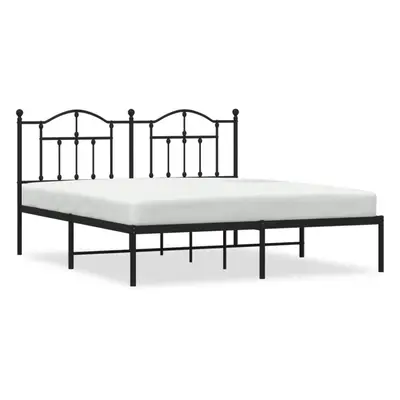 (black, x 213/with headboard) vidaXL Metal Bed Frame Bedroom Platform Bed Base Bedstead Mattress