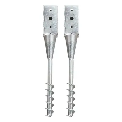 vidaXL Ground Spikes pcs Silver 10x10x57 cm Galvanised Steel