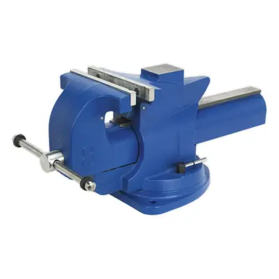 200mm Quick Action Swivel Base Vice - 254mm Jaw Opening - Serrated Steel Jaws